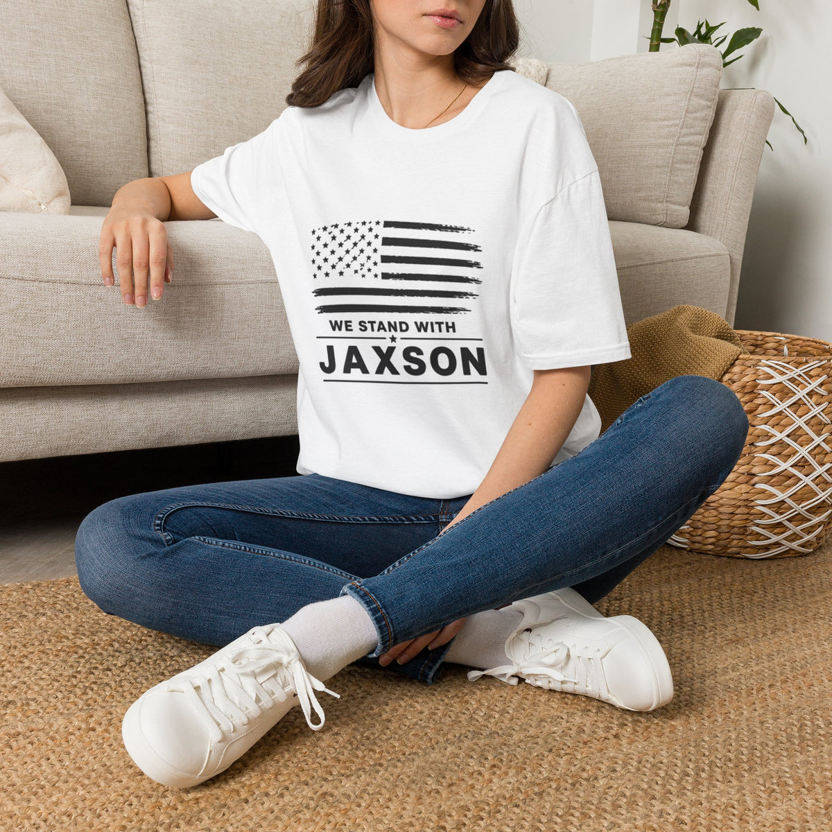 We Stand With Jaxson T-Shirt — American Flag Support Tee